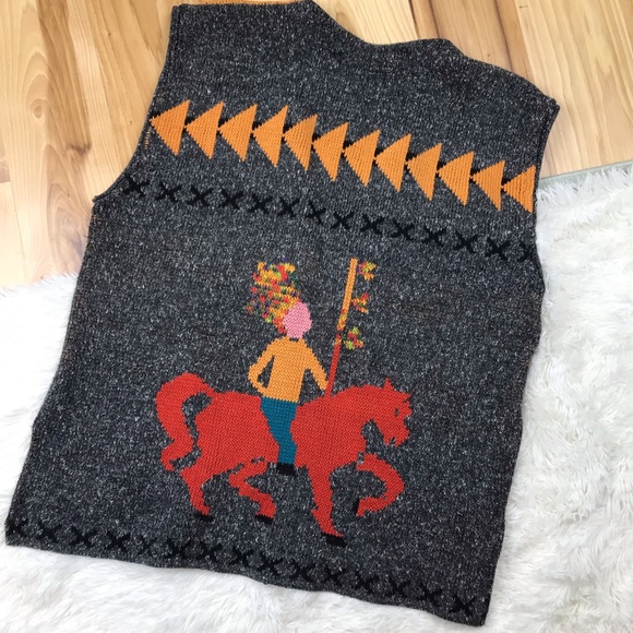 Vintage Aztec Embroidered Sweater Vest - Picture 5 of 5